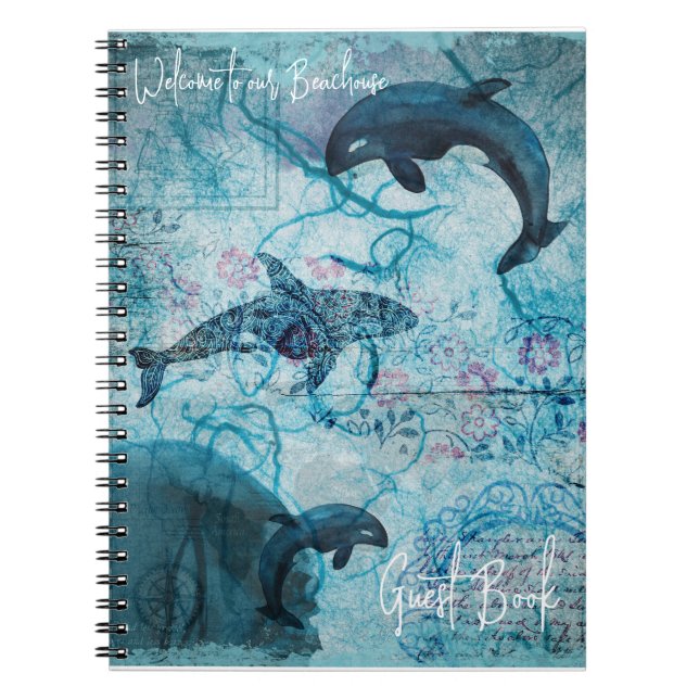 Carnet Dolphin Spiral Journal/Livre d'Invité (Devant)