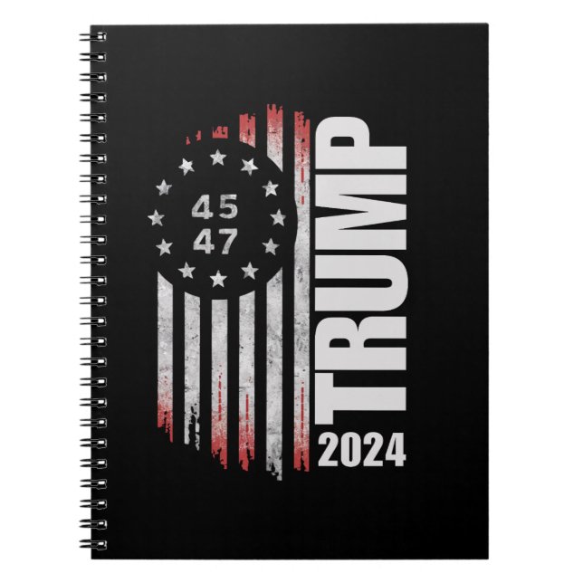 Carnet Donald Trump Élection 2024 Vote 45 47 Américain (Devant)