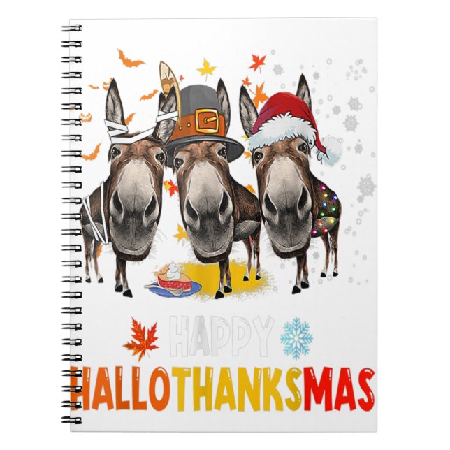 Carnet Donkey Happy HalloMerciMas Halloween Thanksgiving (Devant)