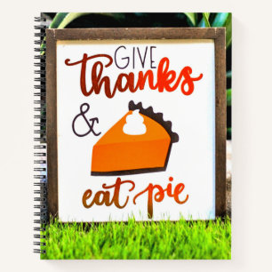 Carnet Donnez Merci et mangez la tarte Thanksgiving