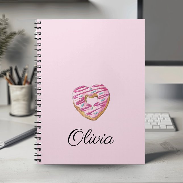 Carnet Donut Sweet Girl Sprinkings Nom personnalisé (Créateur téléchargé)