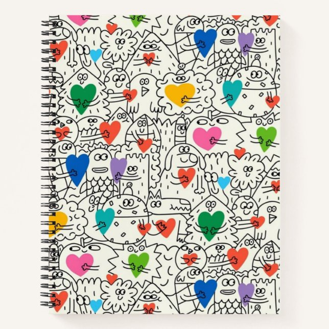 Carnet Doodle Buddies & Hearts (Devant)