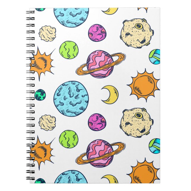 Carnet Doodle spatial Fond cosmique (Devant)