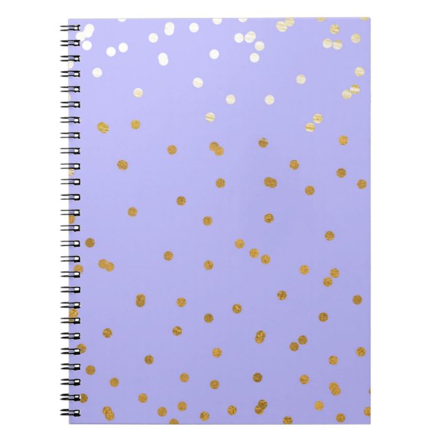 Carnet Dots Confetti Purple & Or Glam Glamor Moderne (Devant)