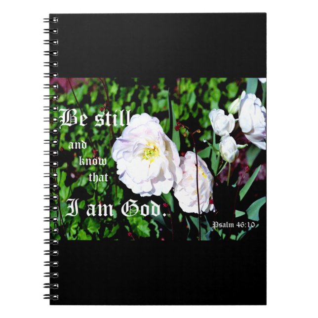 Carnet Double Tulipes Psaume 46:10 (Devant)