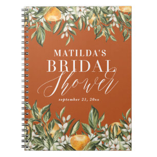 Carnet Douche-nuptiale à agrumes rustique chic floral bo