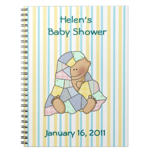 Carnet doux de baby shower de bébé et d'édredon
