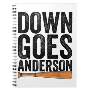 Carnet DOWN GOLF ANDERSON FUNNY BASEBALL cadeau ANDERSON