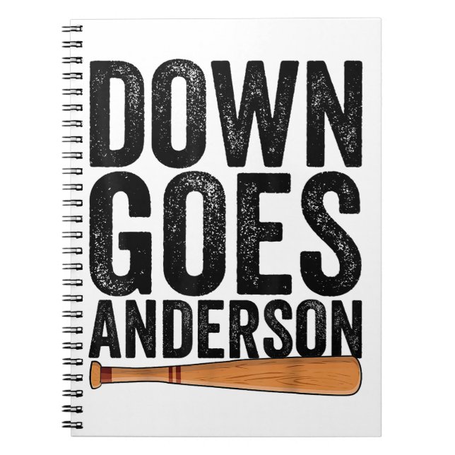 Carnet DOWN GOLF ANDERSON FUNNY BASEBALL cadeau ANDERSON (Devant)