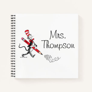 Carnet Dr. Seuss   Chat dans le Chapeau Nom écrit