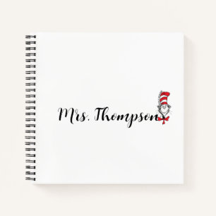 Carnet Dr. Seuss   Chat dans le Chapeau Nom Personnalisé