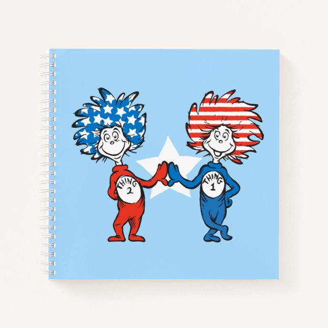 Carnet Dr Seuss | Une chose Deux graphiques patriotiques (Devant)