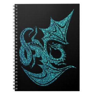 Carnet Dragon bleu de parties scintillantes