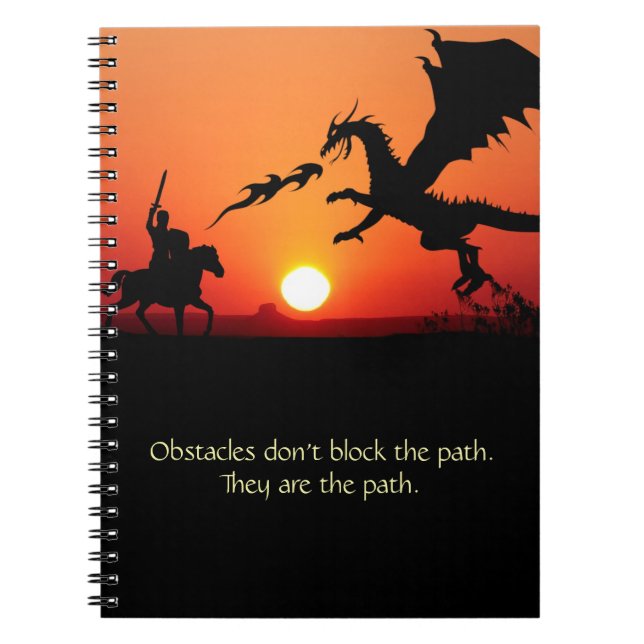 Carnet Dragon contre Chevalier Inspiration Motivation (Devant)