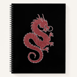 Carnet Dragon délavé sur fond noir