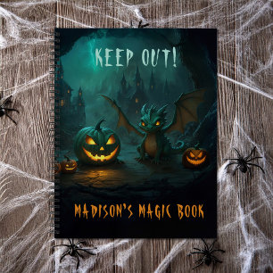 Carnet Dragon d'Halloween mignon avec Citrouilles effraya