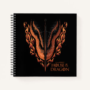 Carnet Dragon in Flames Behind Sword