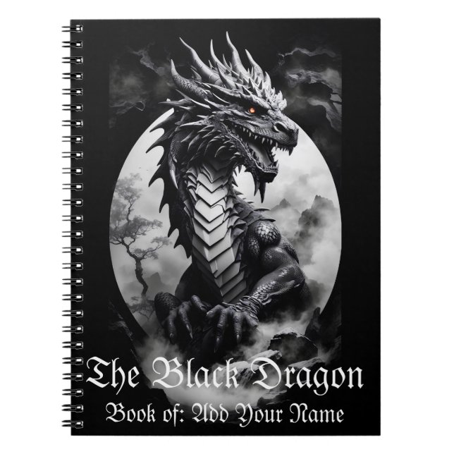 Carnet Dragon noir et blanc (Devant)