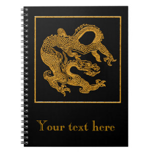 Carnet Dragon oriental d'or 01