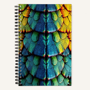 Carnet Dragon Reptile Balances Vert Bleu Jaune Armure