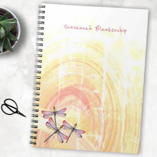 Carnet Dragonflies sur Pastel Color Abstrait Custom