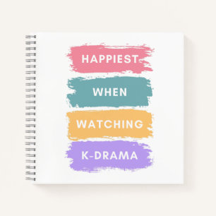 Carnet Drame coréen Typographie minimale Colorée Kdrama N