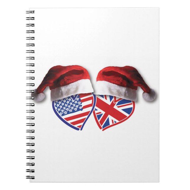 Carnet Drapeau américain et britannique Santas Coeur (Devant)