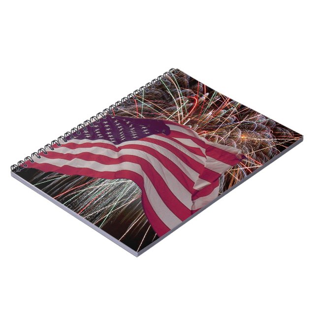 Carnet Drapeau américain et feux d'artifice (Côté gauche)