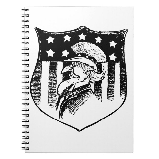 Carnet Drapeau américain et Oncle Sam patriotique vintage (Devant)