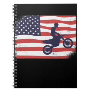 Carnet Drapeau américain Motocross