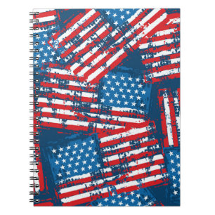 Carnet Drapeau américain peint Motif
