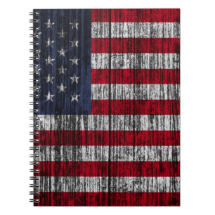 Carnet drapeau américain peint sur la clôture arrière - p