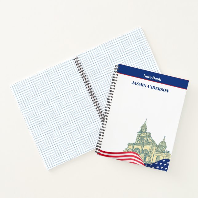 Carnet Drapeau américain personnalisé patriotique USA (Intérieur)