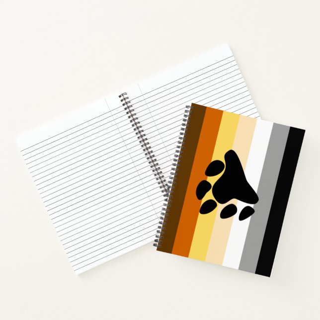 Carnet Drapeau de fierté de l'ours avec patte (Intérieur)