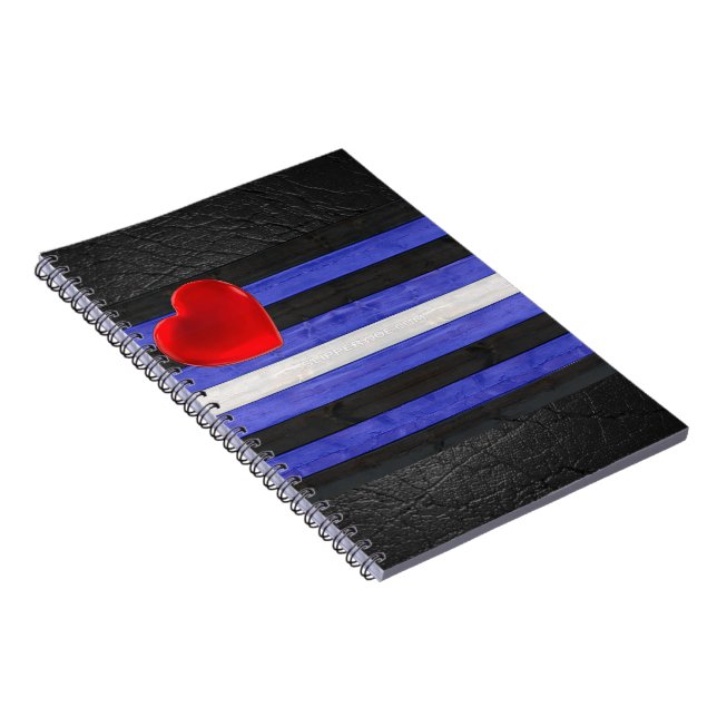 Carnet Drapeau de fierté en cuir SlipperyJoe's noir bleu  (Côté Droit)