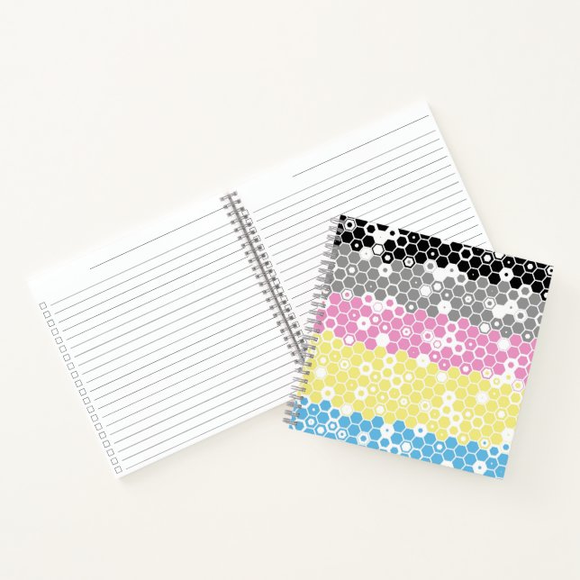 Carnet Drapeau de fierté polygender abstrait géométrique  (Intérieur)