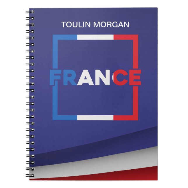 Carnet Drapeau de France personnalisé (Devant)