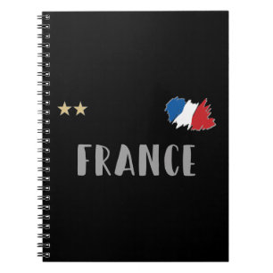 Carnet Drapeau français du maillot du fan de football fr