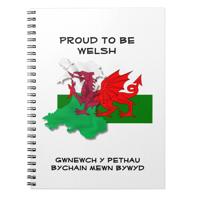 Carnet Drapeau gallois du Pays de Galles FIER D'ÊTRE BIEN (Devant)