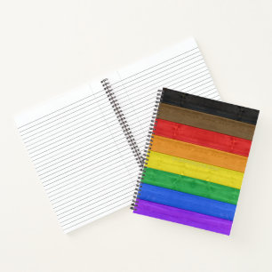 Carnet Drapeau gay pride inclusif SlipperyJoe ru texturé