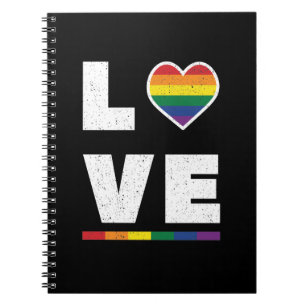 Carnet Drapeau Gay pride LGBTQ Distressed Grunge Love