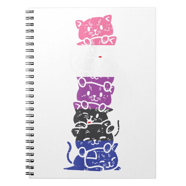 Carnet Drapeau Genderfluide Pile Chat Fierté Drapeau Anim (Devant)