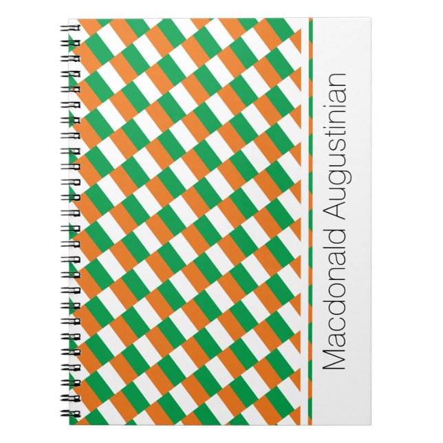 Carnet Drapeau irlandais IRLANDE Personnalisé Patriotique (Devant)