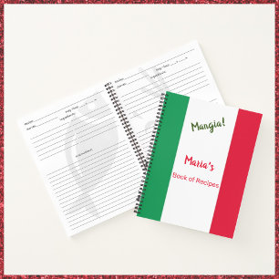 Carnet Drapeau italien Mangia personnalisé