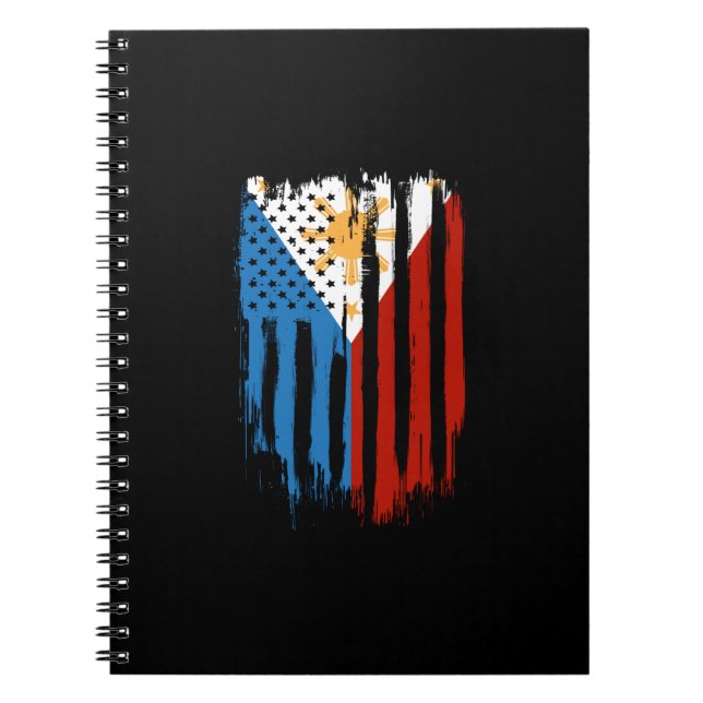 Carnet Drapeau mi-américain mi-philippin Philippines (Devant)