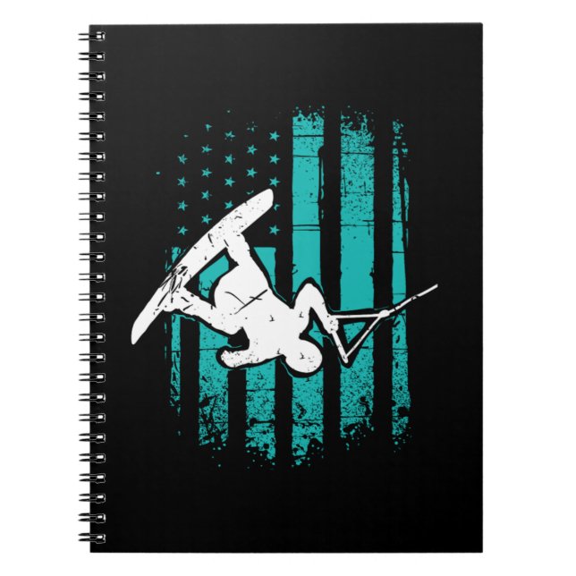 Carnet Drapeau Patriotique USA Wakeboard Wakeboard (Devant)
