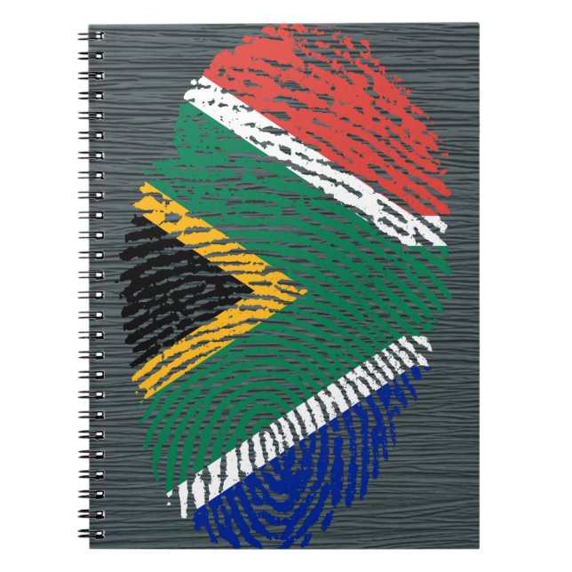 Carnet Drapeau sud-africain d'empreinte digitale de (Devant)