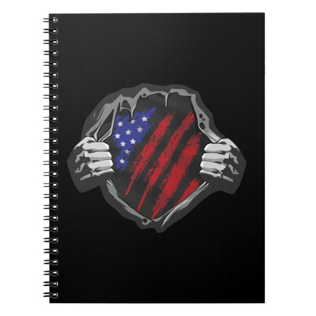 Carnet Drapeau superhero USA (Devant)