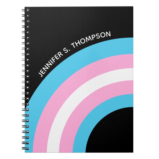 Carnet Drapeau Transgenre Rainbow Pride personnalisé (Devant)