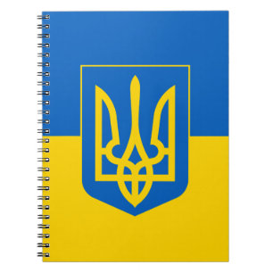 Carnet Drapeau ukrainien avec armoiries